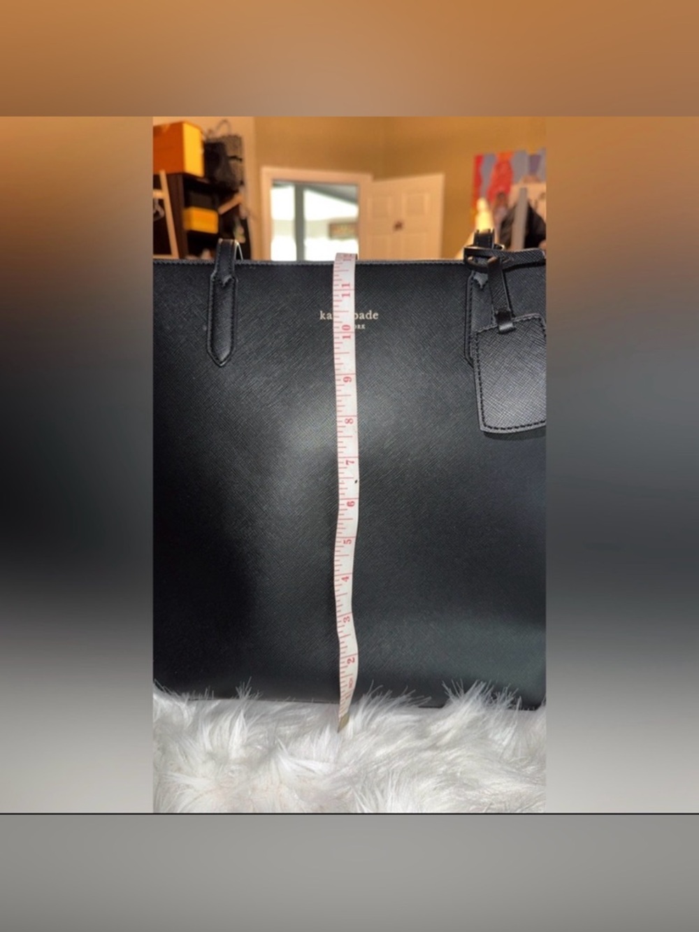 kate spade Black Saffiano Tote with Logo Tag - Picture 6 of 7